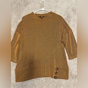 Luxology Tan Crewneck Sweater with Button Accents